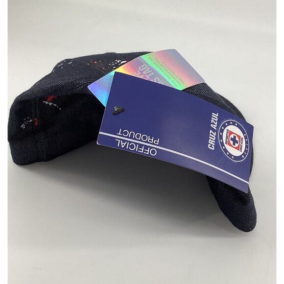 NWT Cruz Azul Fan Ink Hat Football Soccer Navy Paint Splatter Fitted Size 7 3/4 - Picture 4 of 5